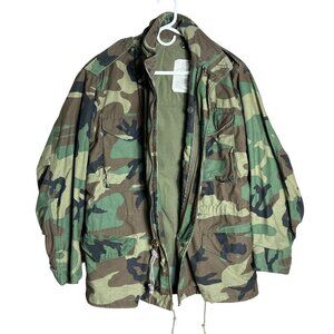 M65 Field Coat US Army Woodland Camo Cold Weather Military Militaria Men S Short
